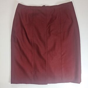 Brooks Brothers Skirt Womens 4 Red Woven In Italy‎ Lined Rear Zip Career Bottom
